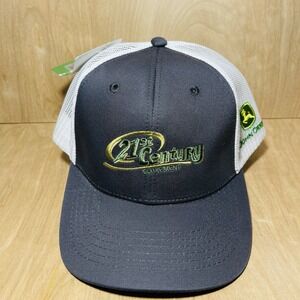 NWT John Deer Trucker Hat Cap Mesh SnapBack Embroidered Gray White